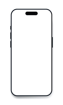Realistic smartphone mockup. Mobile phone vector with isolated on white background. Device front view. 3D mobile phone with shadow