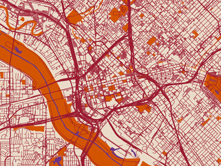 Obraz premium Dallas Center, Texas – city map