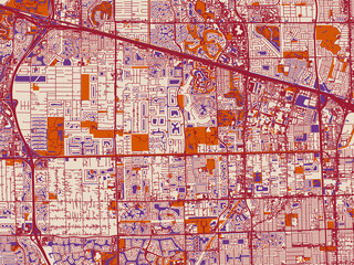 Obraz premium City layout map of Davie, Florida