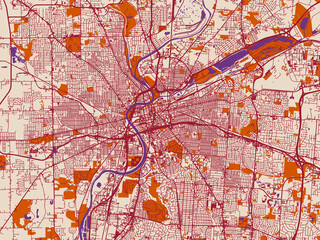 Fototapeta premium City map poster — Dayton, Ohio