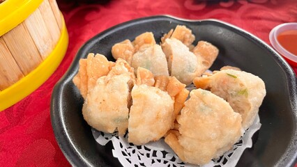 Fried dumplings and mayonaise