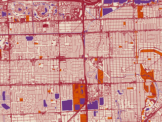 Obraz premium City layout poster of Flagami, Florida