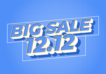Blue promotional banner with Big Sale 12.12 in bold white