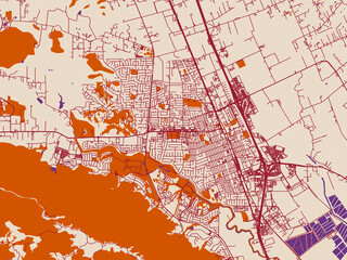 Naklejka premium Urban map of Gilroy, California