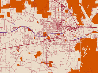 Fototapeta premium Street network map — Grants pass, Oregon