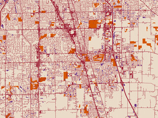 Fototapeta premium Graphic city map artwork of Greenwood, Indiana