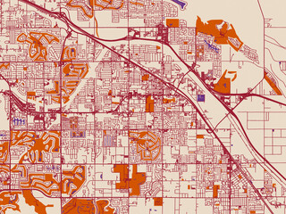 Obraz premium Urban map poster — Indio, California