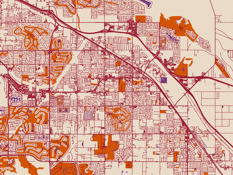 Urban map poster &mdash; Indio, California