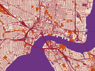 Obraz premium City map background — Jacksonville Center, Florida