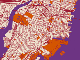 Obraz premium Clean urban street map of Jersey City, New Jersey