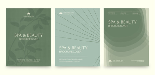 Fototapeta premium Beauty Spa Brochure Cover Template for Wellness Business Menus, Reports & Documents in Organic Style