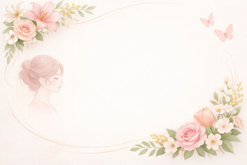 Soft Floral Frame For Elegant Wedding Invitations