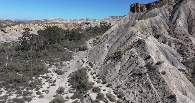 Tabernas Desert solar plant surrounded by arid landscape