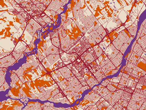 Street network map of Laval, Quebec