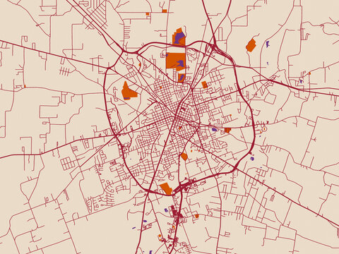 City layout poster of Lufkin, Texas