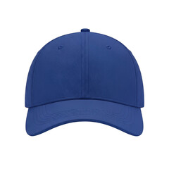 High-quality blue baseball cap with subtle logo embroidery, isolated on transparent background