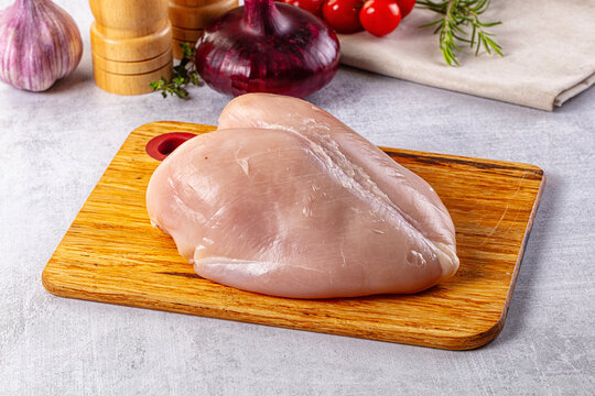 Raw chicken breast without skin