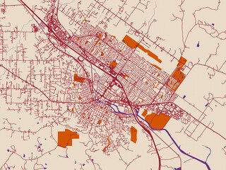 Naklejka premium Petaluma, California – city map
