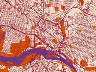 Obraz premium Richmond Center, Virginia – city map