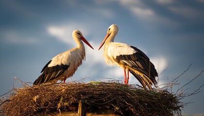 Fototapeta premium White Stork Bird Ciconia Ciconia
