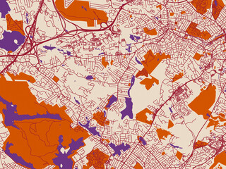 Fototapeta premium City layout poster of South Peabody, Massachusetts