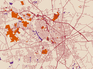 Obraz premium City plan map of Sumter, South Carolina