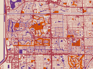 Obraz premium Street network map of Tamarac, Florida