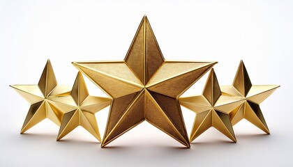 Fototapeta premium Gold Star Isolated On White Background