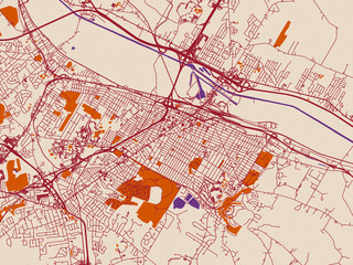 Fototapeta premium Street map of Utica, New York