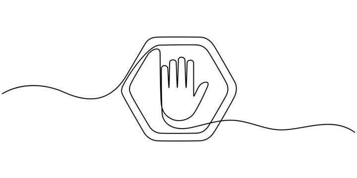Single one line drawing do not stop road sign. Traffic signs Concept. Continuous line draw design graphic vector illustration.