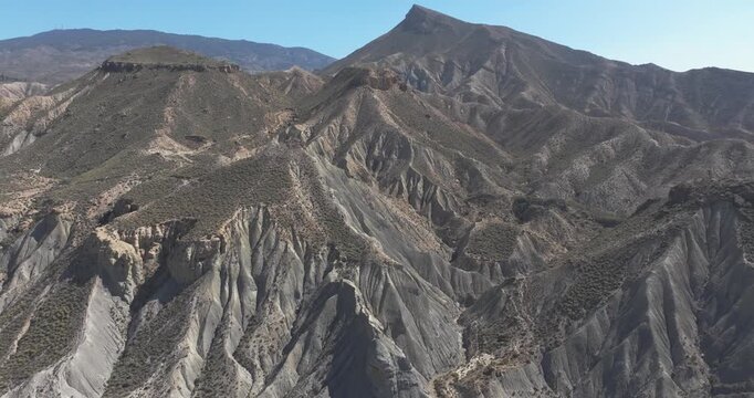 Tabernas Desert shoreline and reservoir with town