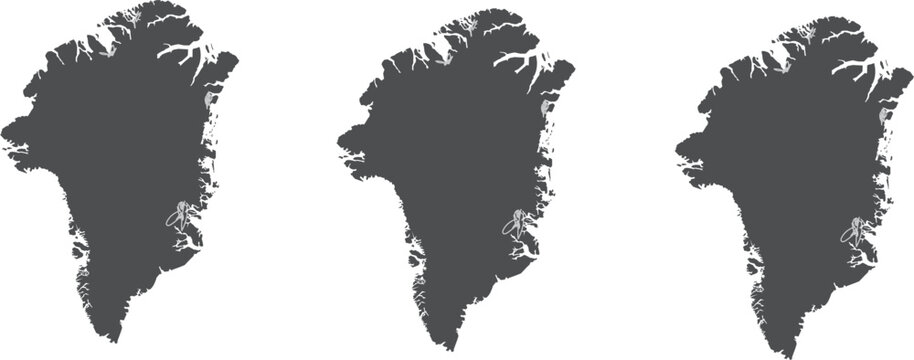 Greenland map outlines simple vector shapes 