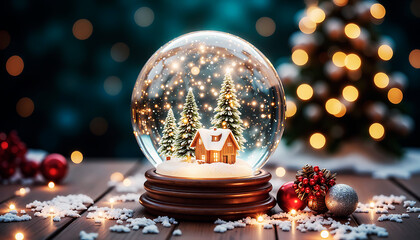 christmas ball on the snow