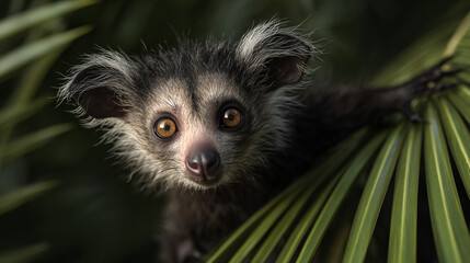 Fototapeta premium Madagascar long-fingered lemur.