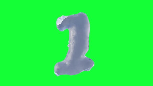 Liquid Number 1 on Green Screen

3D rendering of a breathing fluid number 1 gently pulsing and moving on green screen.
