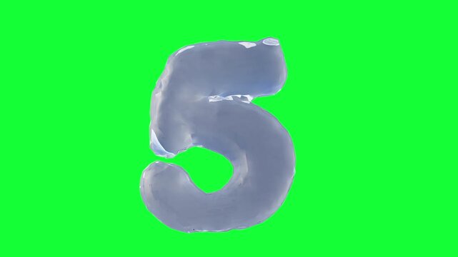 Liquid Number 5 on Green Screen

3D rendering of a breathing fluid number 5 gently pulsing and moving on green screen.

