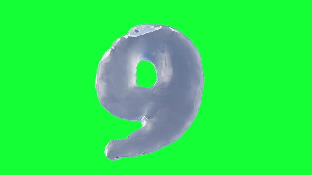 Liquid Number 9 on Green Screen

3D rendering of a breathing fluid number 9 gently pulsing and moving on green screen.

