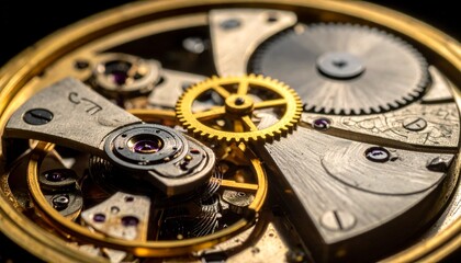 Mechanical Watch Gears Macro Precision Concept