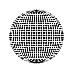 3D Sphere Halftone Pattern Globe Vector