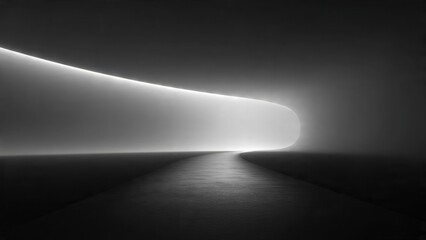 Abstract Pathway with Curved Light Tunnel