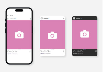 Social media post template mockup. Social media post frame. Vector illustration