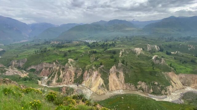 Colca Canyon, a river canyon one of the world's deepest, Arequipa, Peru