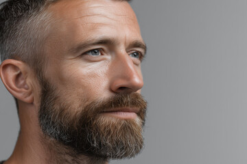 Obraz premium Bearded Man Portrait — Modern Masculinity and Natural Style