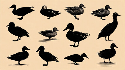 farm animals silhouettes