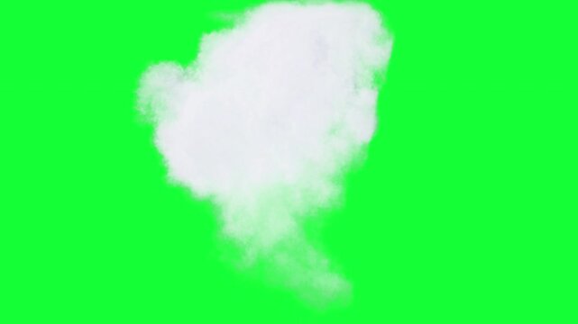 Volumetric cloud on green screen alpha

Soft volumetric white smoke cloud animation isolated for compositing with al[ha channel professional VFX usage
