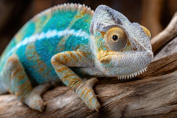 Obraz premium Vivid Chameleon Perched on a Branch