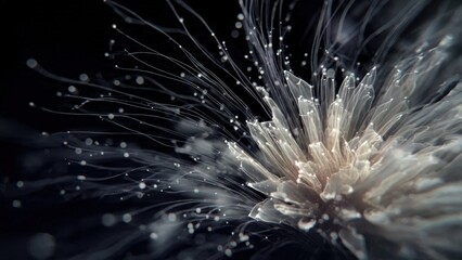 Abstract explosion of light and fibers