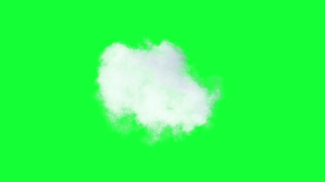 Volumetric cloud on green screen alpha

Soft volumetric white smoke cloud animation isolated for compositing with al[ha channel professional VFX usage

