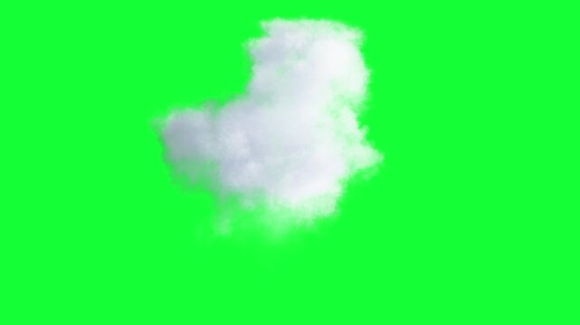 Volumetric cloud on green screen alpha

Soft volumetric white smoke cloud animation isolated for compositing with al[ha channel professional VFX usage
