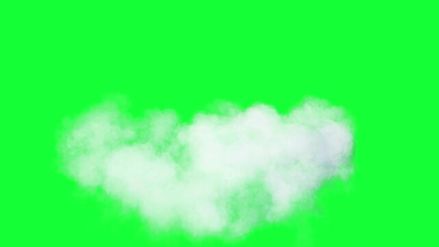 Volumetric cloud on green screen alpha

Soft volumetric white smoke cloud animation isolated for compositing with al[ha channel professional VFX usage
